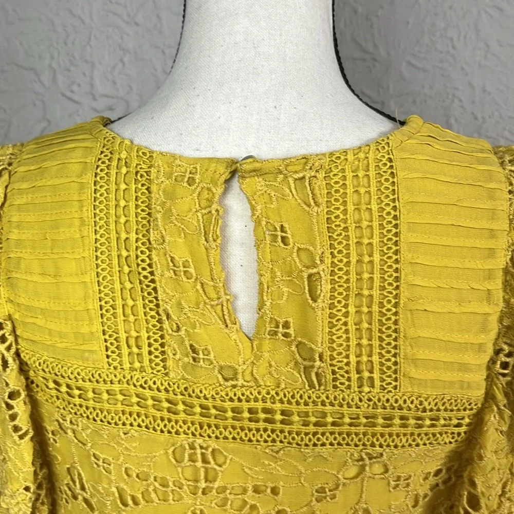 Anthropologie Maeve Clementine Ruffled Eyelet Blouse